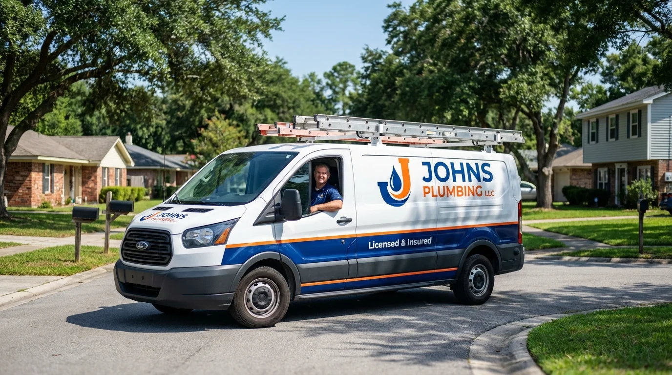 Johns Plumbing LLC service van in Grove Hill, AL