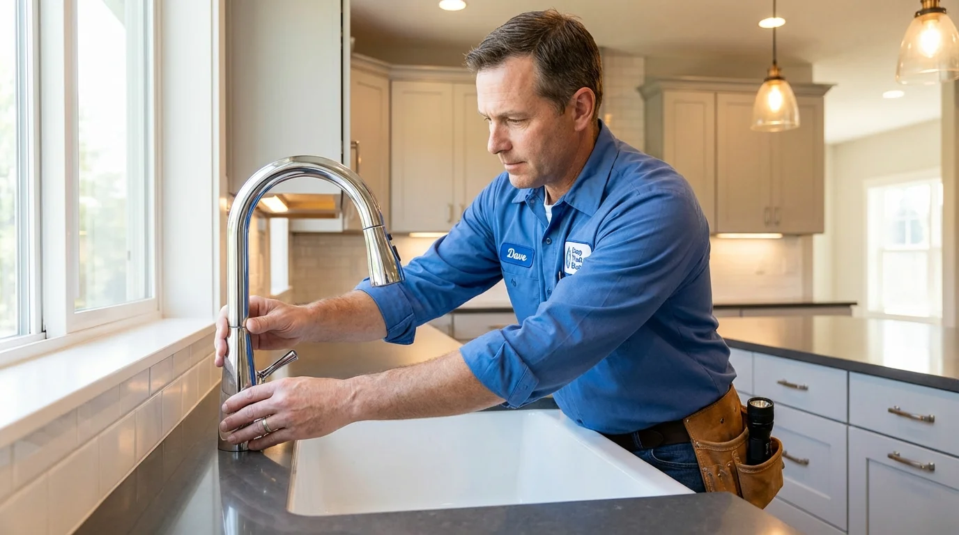 Kitchen faucet installation by Johns Plumbing LLC in Grove Hill