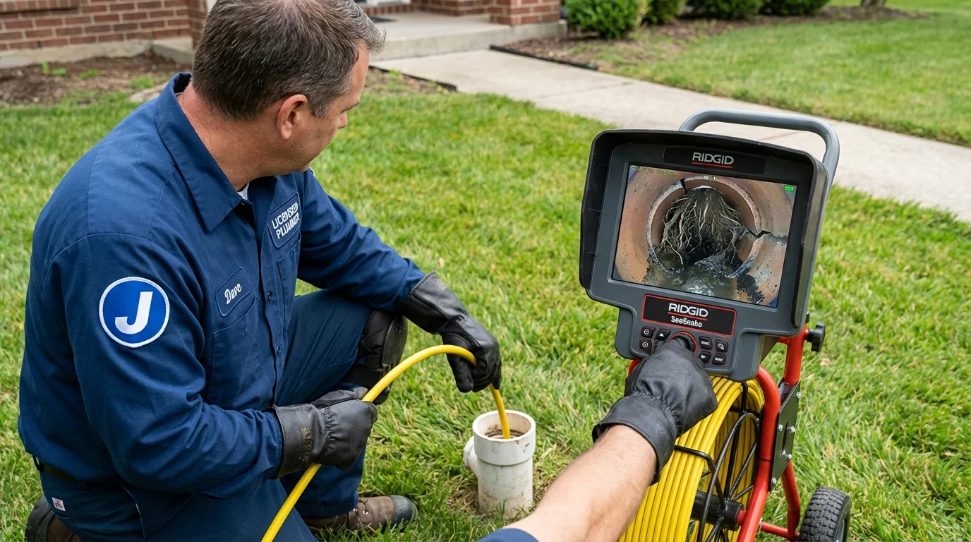 Sewer camera inspection being performed by Johns Plumbing LLC in Grove Hill